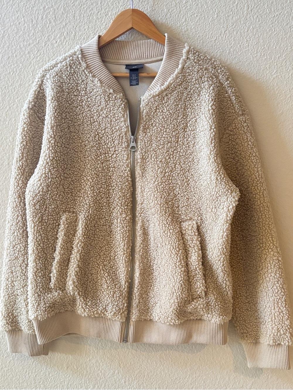 H&M Teddy Bear Jacket in white/cream Size Medium